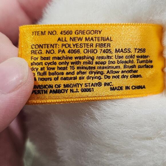 24k Polar Puff 1993 Gregory White bear Side Sitting Vintage Plush Stuffed Animal - Picture 8 of 8